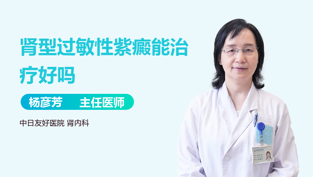 肾型过敏性紫癜能治疗好吗